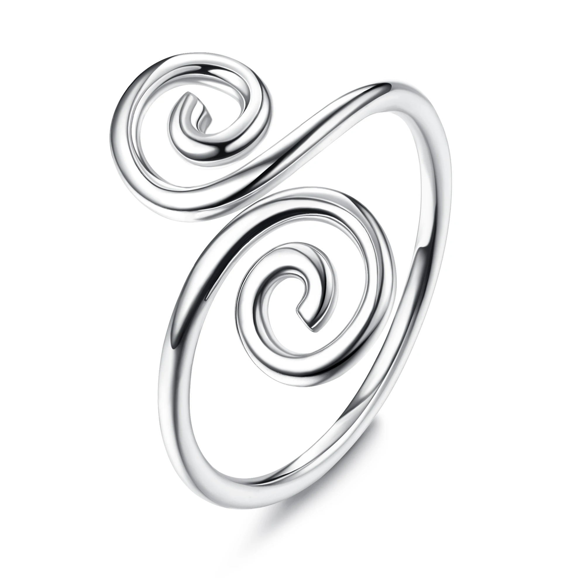 Fansilver S925 Sterling Silver Toe Rings for Women Adjustable 14K White Gold Plated Cz Summer Beach Open Toe Rings Foot Jewelry 5