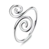Fansilver S925 Sterling Silver Toe Rings for Women Adjustable 14K White Gold Plated Cz Summer Beach Open Toe Rings Foot Jewelry 5
