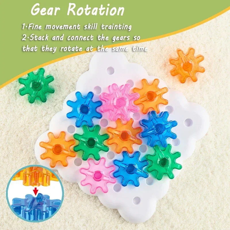 Children's Gear Nail Stacking Music DIY Rope Threading Gear Rotation Music Splicing Block Puzzle Early Education Children's Toys