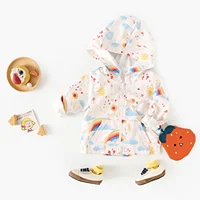 Sanlutoz Baby Coat Long Sleeve Little Kids Tops Zipper Autumn Baby Rainbow Pattern Clothing Hooded Cute 1