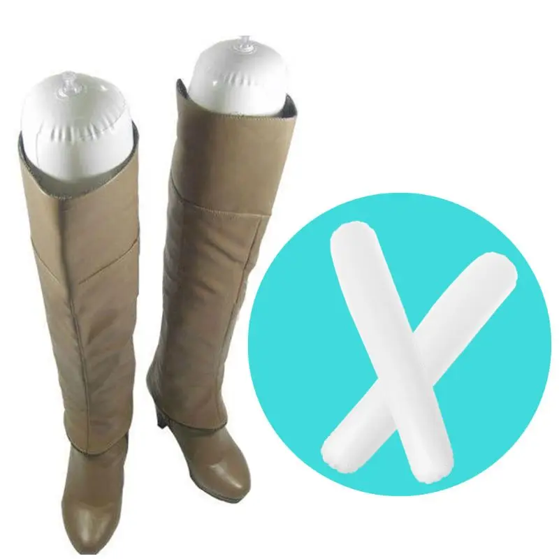Y166 2개 부츠 스탠드 홀더 50cm 높이 신발 랙 지원 풍선 PVC 긴 여성 S