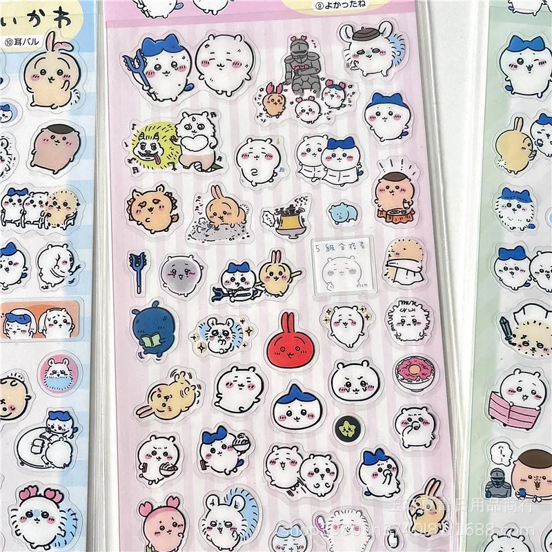 Super Cute Cartoon Stickers Kawaii Notebook Ledger Decoration Stickers Chiikawa Hachiware Usagi Cross Dressing,anime stickers