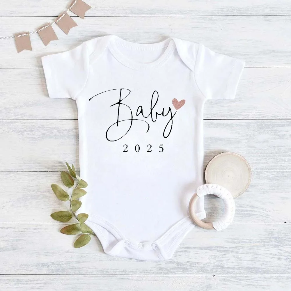 Baby Bodysuit Romper baby bodysuit cotton romper Funny Boys Girls Outfits Body Pregnancy Reveal Clothes Baby Coming Soon 2025 Announcement