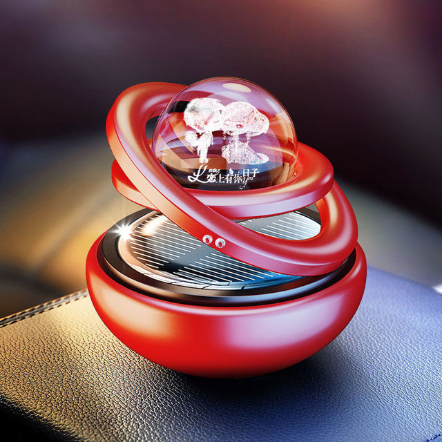Perfume Ornaments Solar Double-ring Suspension High-end Car Creative High-end Interior Decoration Center Console