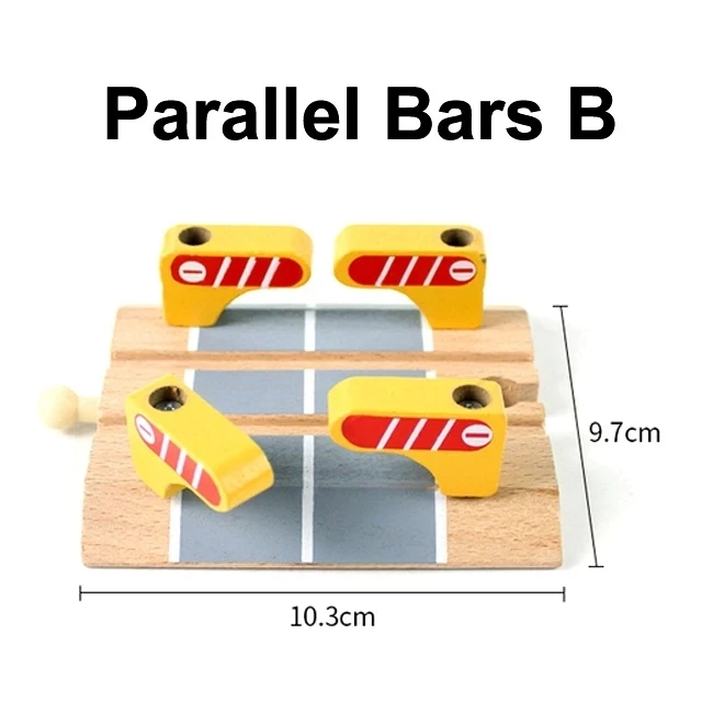 Wooden Railway Track Accessories Set with Bridge and Tunnel