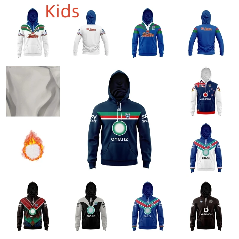 1995 Kids WARRIORS RETRO HOME RUGBY Heritage JERSEY Hoodies Home away Training Hooded Sweatshirts