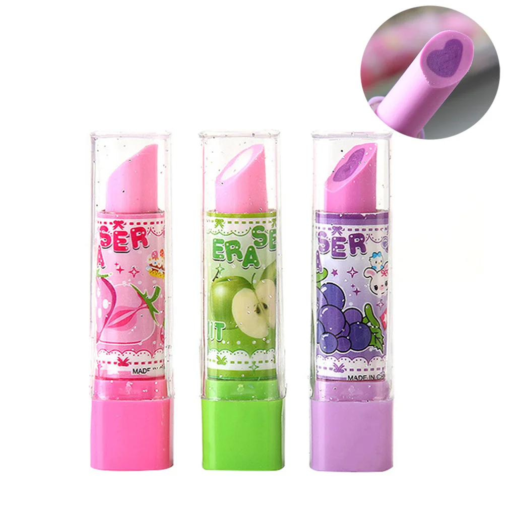 

Goodie Bags Favors Carnival Prizes Kids Lovely Pencil Erasers Lipstick Eraser Cartoon Pencil Eraser Novelty Erasers Kids