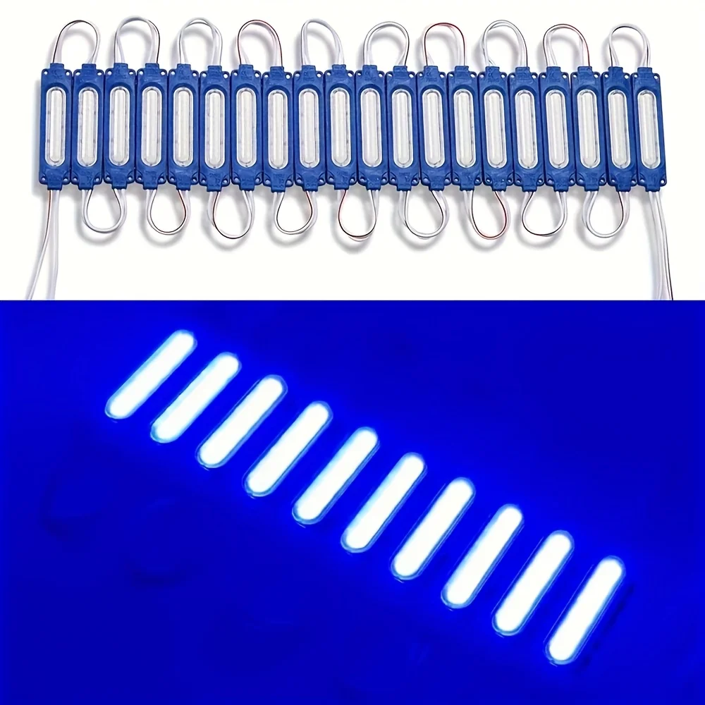 20개의 LED 상업용 광고 표지판 조명 모듈, 자동차 주변 조명, DC12V 고휘도 COB 라이트 비드, 조명 문자등, 옥외 광고판 모듈 조명, 장식 캐비닛 조명, 자동차 화장 거울, 도로변 표지판, 광고