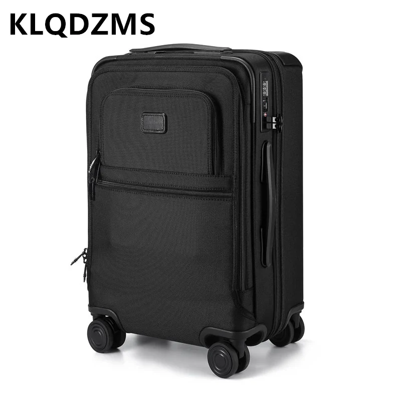 

KLQDZMS 20 Inch Rolling Suitcase Nylon Waterproof Boarding Box Expandable Zipper Password Box Trolley Case Cabin Suitcase