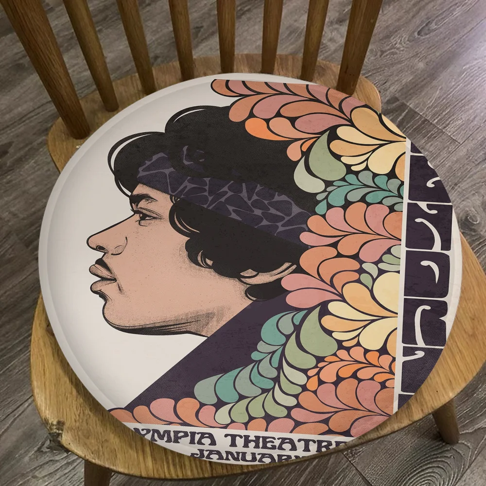 SINGER J-JIMI H-HENDRIX Cushion Mat Square Seat Cushion Office Dining Stool Pad Sponge Sofa Mat Non-Slip Seat Mat 5