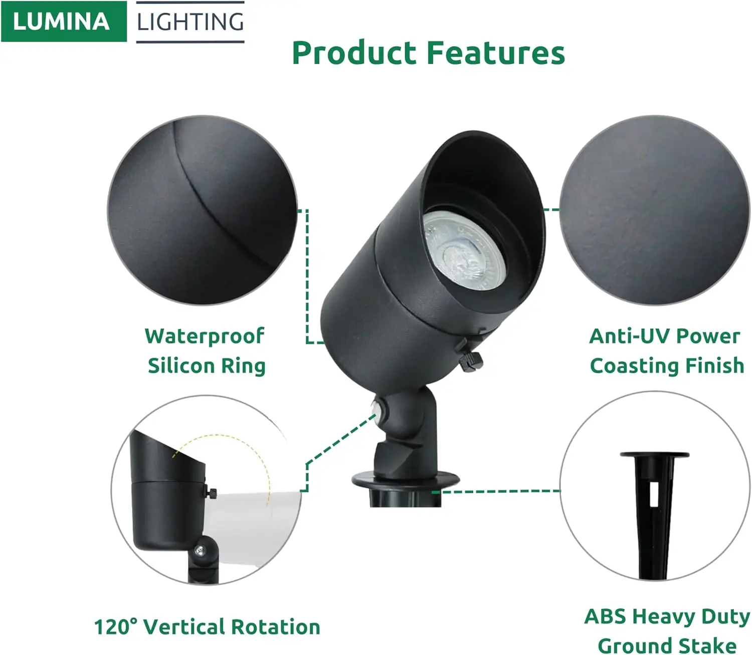 Lighting&reg; 4W Landscape Lighting 12V Landscape Lights Low Voltage Spotlights Warm White Waterproof Outdoor Replaceable