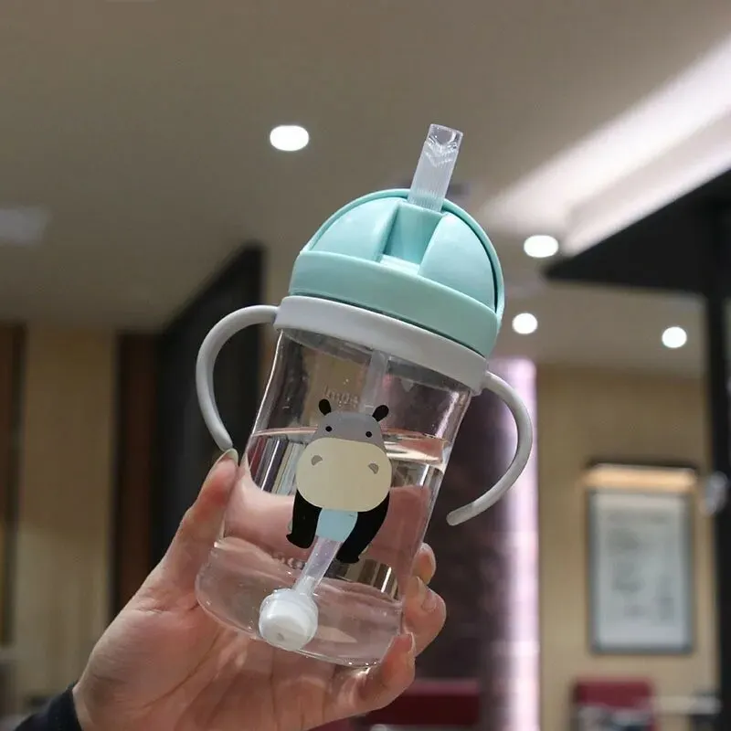 Water Bottle Drinking Cup Water Cup Feeding Cup 350ml Kids Drinking Cup Feeding Bottle Straw Gravity Ball Wide Caliber Bottle