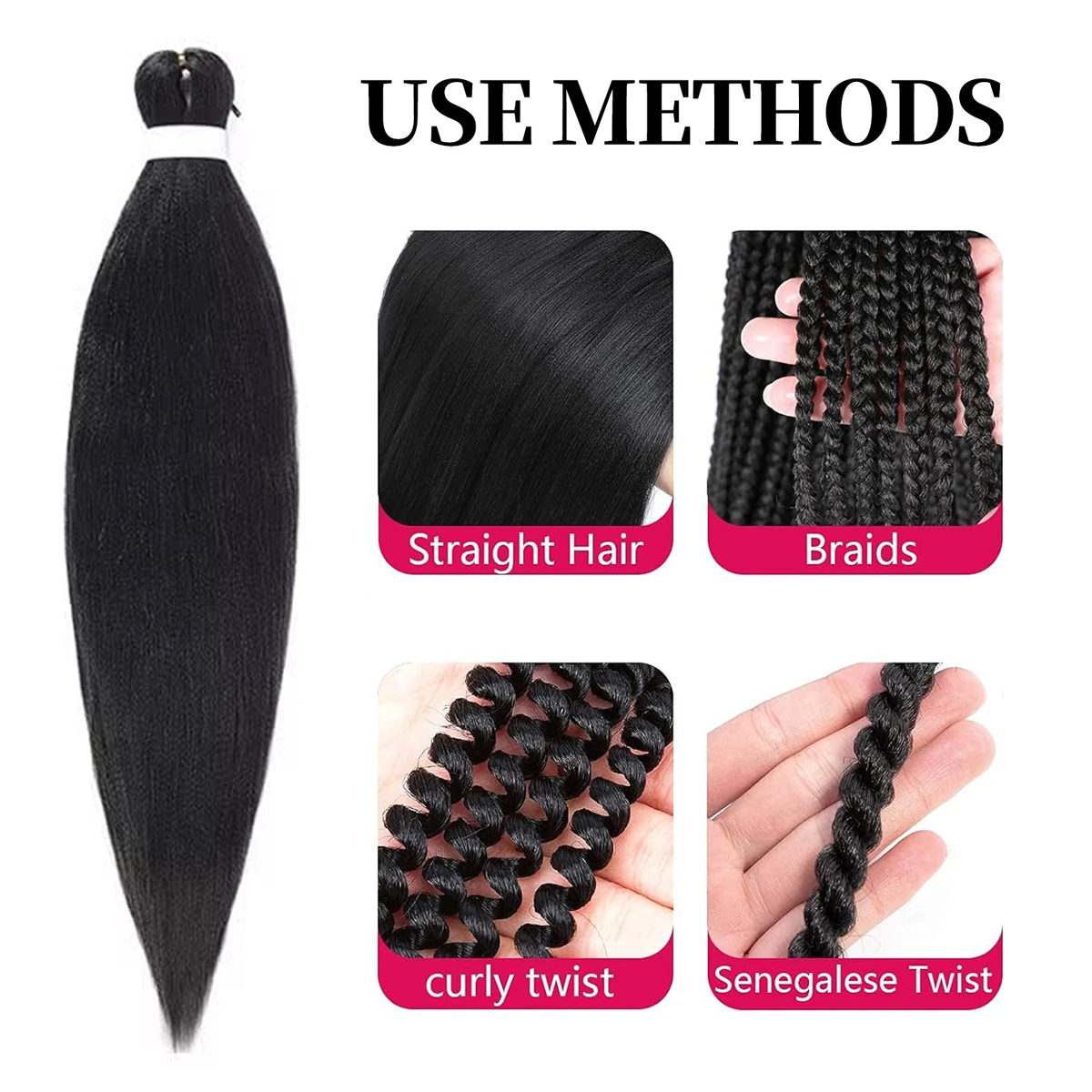 Pre Stretched Braiding hair Soft Yaki Synthetic Crochet Hair Jumbo Easy Braids Extension EZ Hair Bundle 4