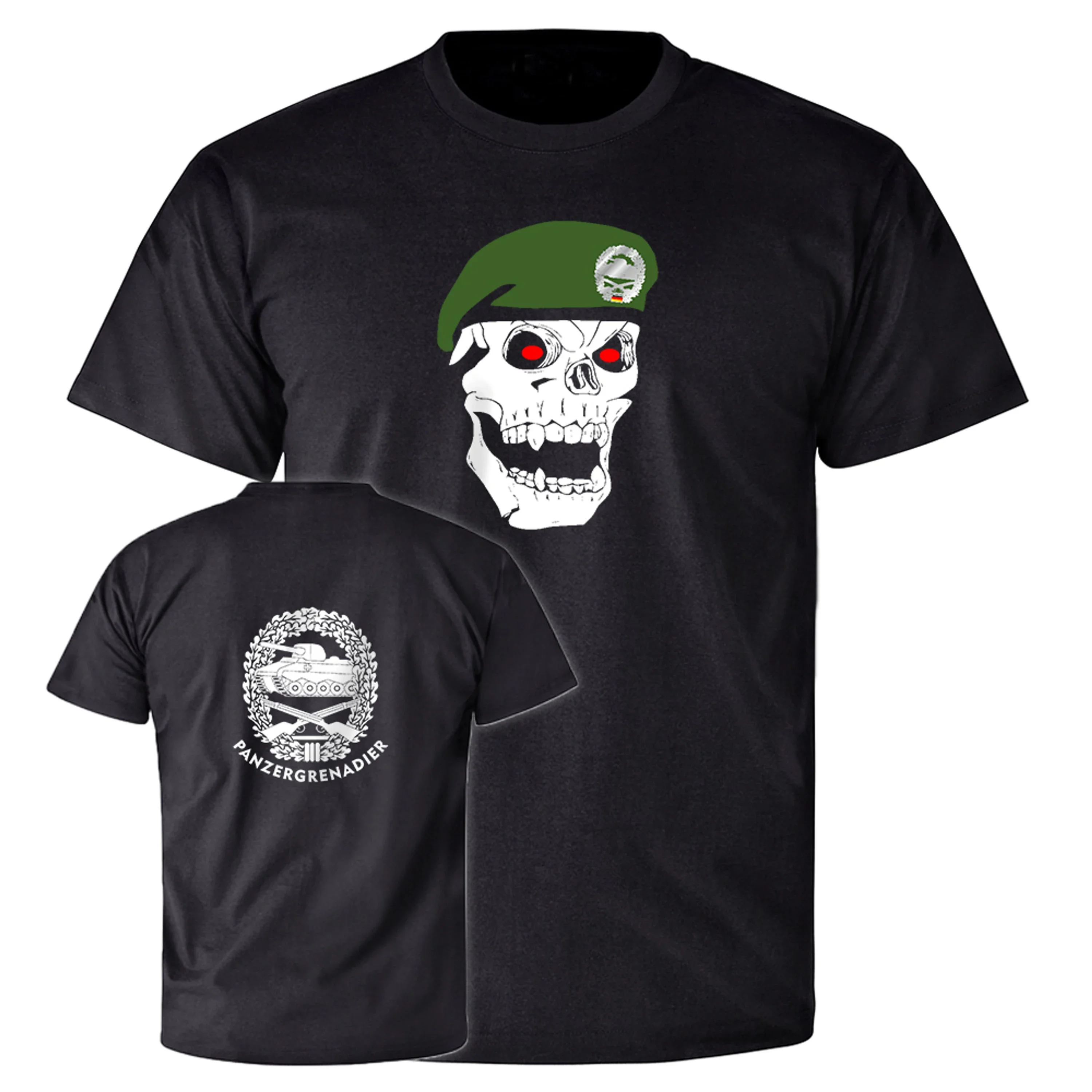 

Panzergrenadier Abzeichen Barett Totenkopf Schädel T-Shirt. Summer Cotton Short Sleeve O-Neck Mens T Shirt New S-3XL