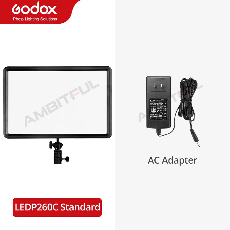 Godox Qr P90godox Ledp260c Bi-color Video Light Panel 3300-5500k With Ac  Adapter