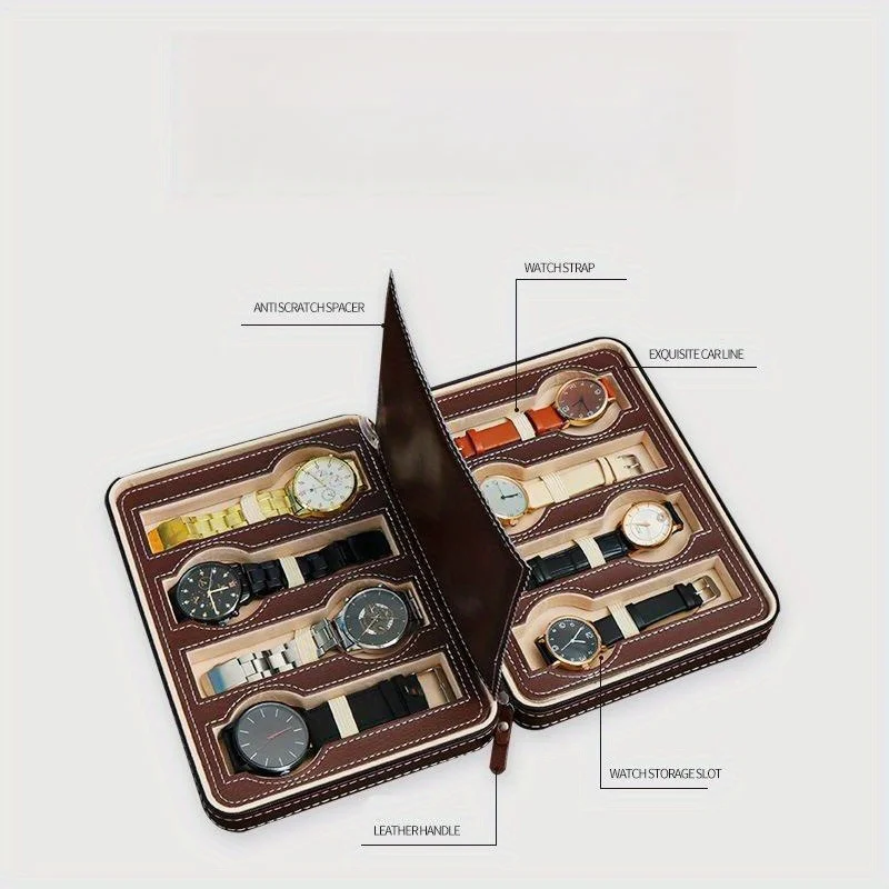 Concise Design New Travel Portable Watch Bag European Leather Watch Storage Box Minimalist Watch Collection Box Watch Box