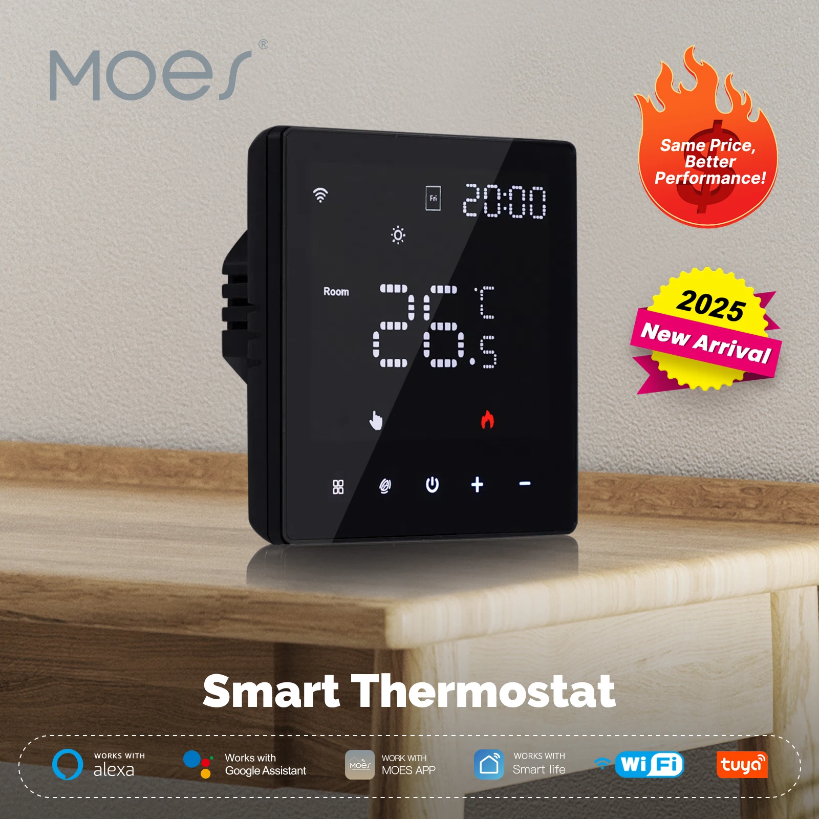 MOES Tuya WiFi Smart Thermostat Programmable Temperature Controller หม้อต้มน้ําไฟฟ้าเครื่องทําความร้อนทํางานร่วมกับ Alexa Google Home 1