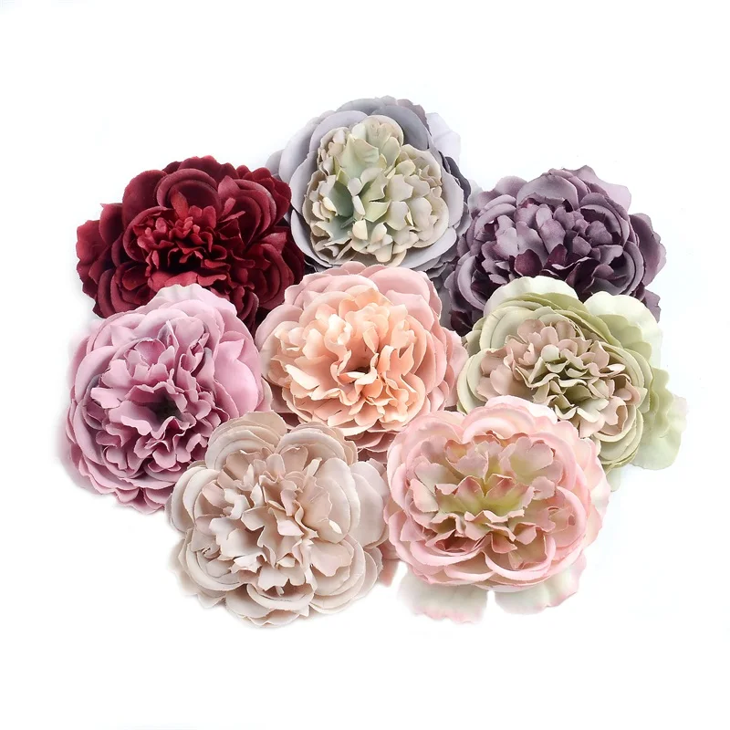 

20pcs 8CM Large Peony Flower Artificial Silk Rose Head For Home Wedding Party Decoration DIY Scrapbook Fake Flowers Craft