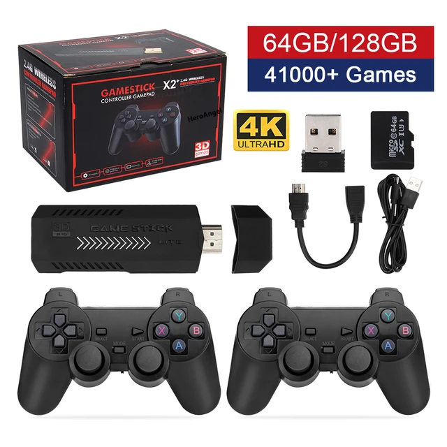 Game Stick 128GB 4k GD10 40000 Games Portable Wireless Controllor  Dropshipping 40 Simuators Retro Video Game