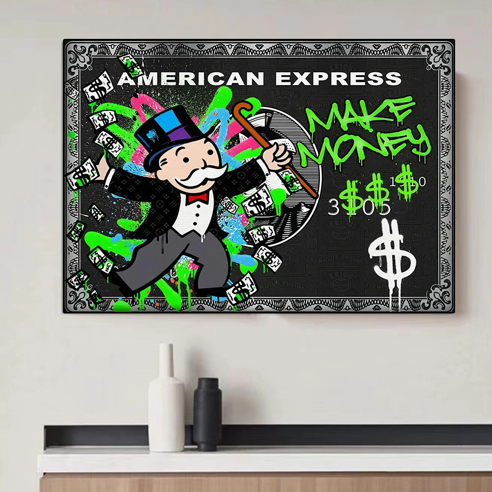 Colorful American-express Credit Card Poster Alec Monopoly Make Money  Graffiti Art Canvas Painting Wall Art Room Home Decoration - Painting &  Calligraphy - AliExpress
