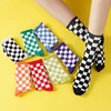 Children Socks Checkboard Harajuku Street Fashion Black White Squares Pattern Plaid Novelty Funny Cotton Sock For Boys and Girls 1