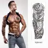 Men's Temporary Tattoos Large Arm Sleeve Tattoo Sticker Dragon Tiger Fish Full Skull Totem Wolf Waterproof Fake Tatoo for Women 3