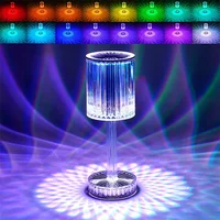 Diamond Crystal LED Table Lamp Projection Decoration Night Light Desk Lamps For Bedroom Bedside Bar Lighting Fixtures Night Lamp 1