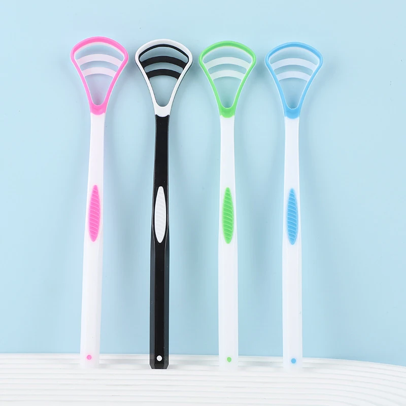 Dual-Use Oral Hygiene Cleaning Brush and Tongue Scraper