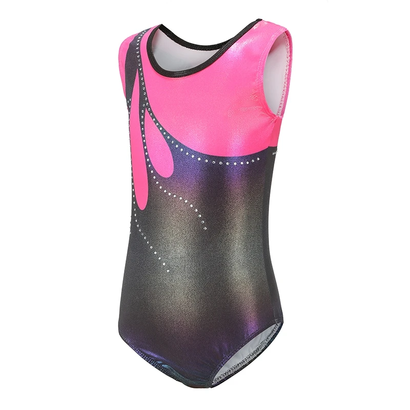 Girls' Ballet Leotard Diamond Bright Sleeveless Ballet Dance Jumpsuit Yoga Gymnastic Practice Leotard Girl Tight Romper Dancewer