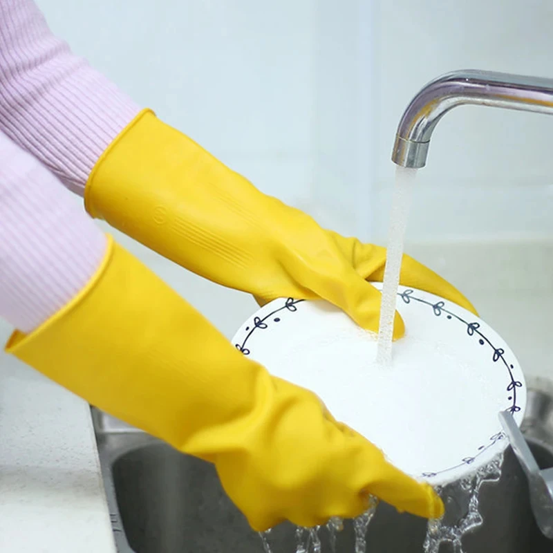 Thickened Beef Tendon Rubber Latex Gloves Washing Dishes Wear-resistant Household Cleaning Car Washing Waterproof Gloves