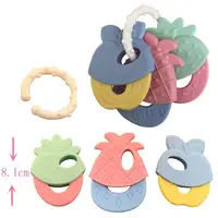 Fruit Macaroon Teether Teething toys for teething babies Easy to grip Food-grade silicone Anti-Swallowing design 1