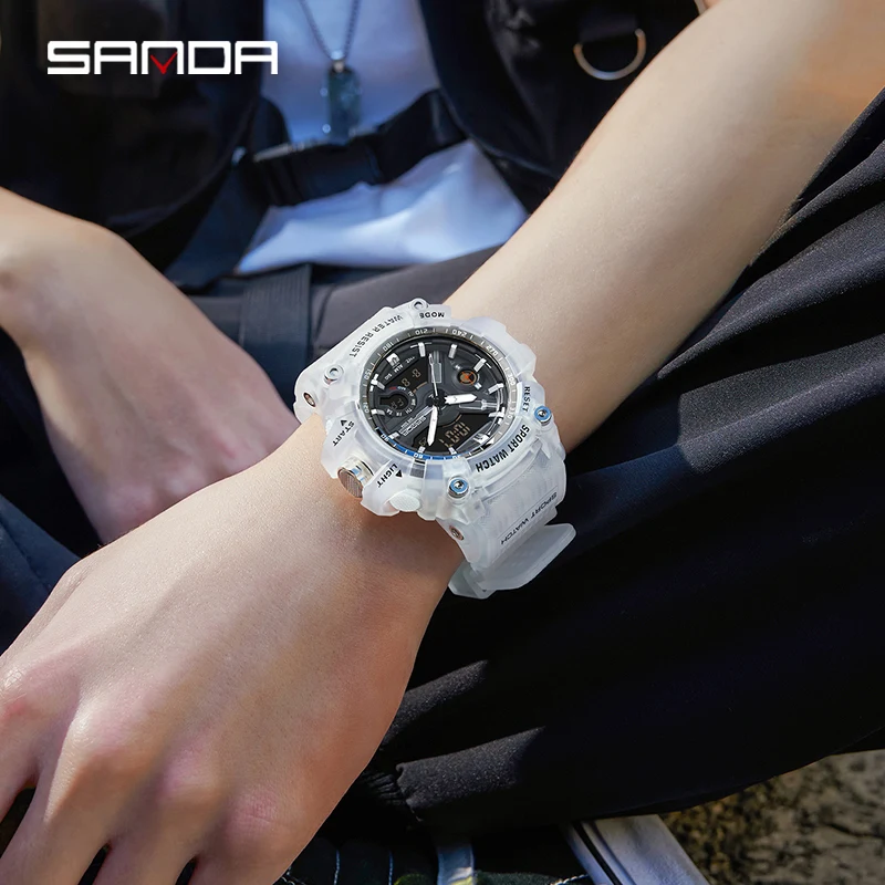 2023 New Sports Men's Watches Military Quartz Watch Waterproof Wristwatch for Male Clock shock relogios masculino SANDA 3179