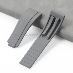 Premium 20mm TPU Silicone Watch Strap with Metal Buckle - Men's Accessory Bracelet Replacement - 20mm - Strap (Gray)