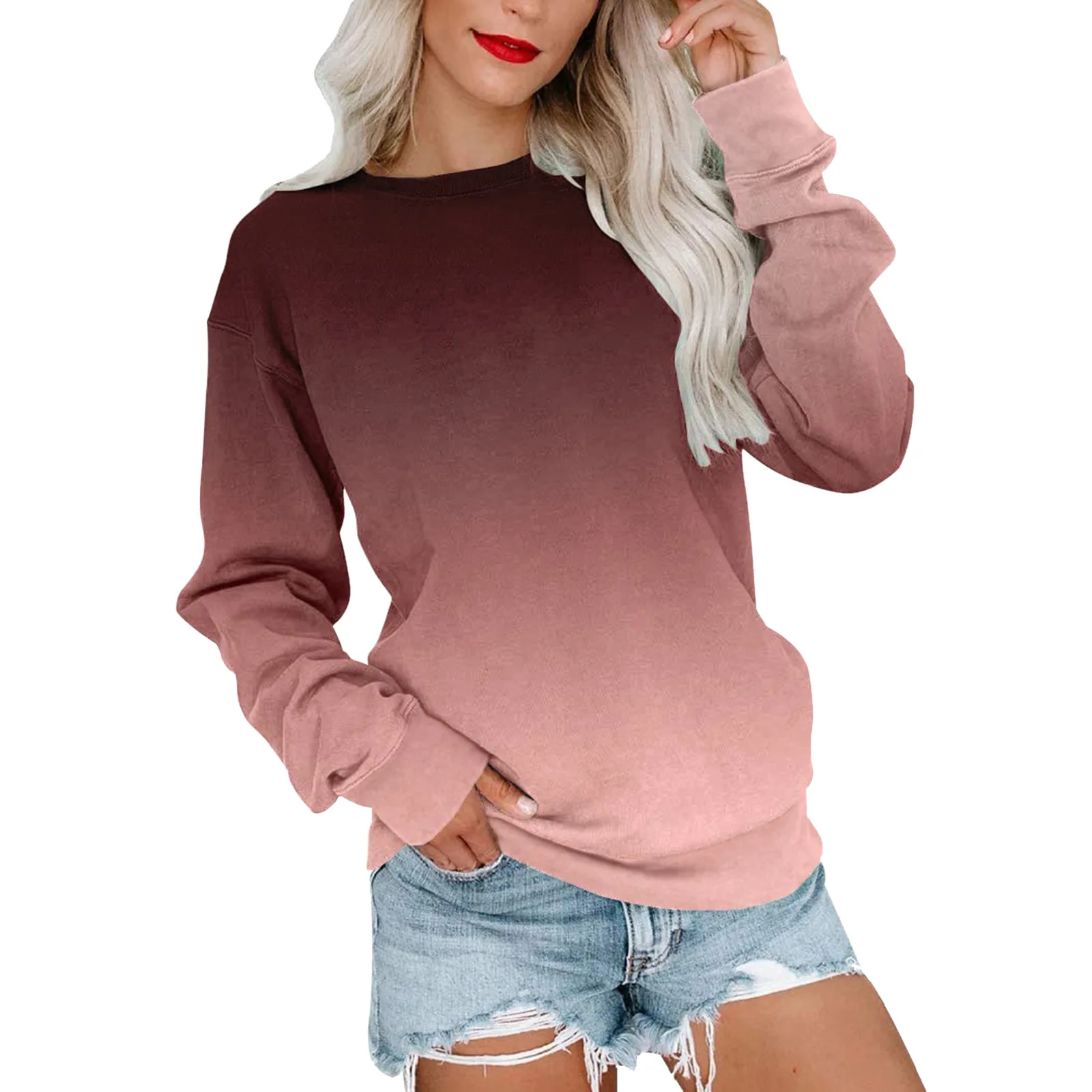 

10 Color Top Quality Women's Autumn Long Winter Gradient Cotton Hooded Coats