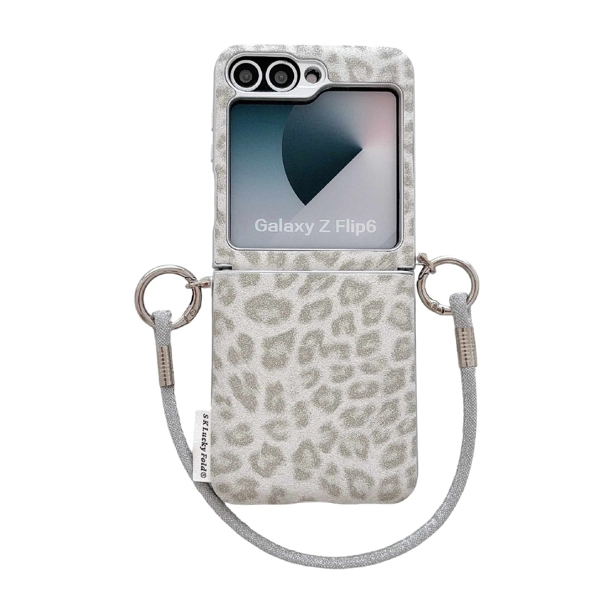 Luxury Leopard Print Phone Case with Wrist Strap - Shockproof Hard Cover