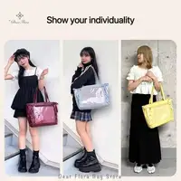 Japanese Sweet Women Ribbon Ita Bag Cute Lolita Girl Transparent Handbags Fashion Large Capacity Tote Bag Aesthetic Shoulder Bag - Image 5