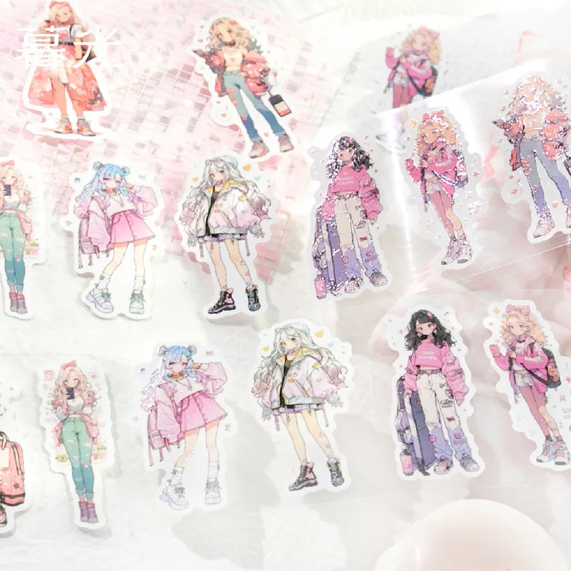 1pcs/1lot 장 접착 테이프 도파민 소녀 마스킹 정크 저널 스크랩북킹 스티커 애완동물 일본어
