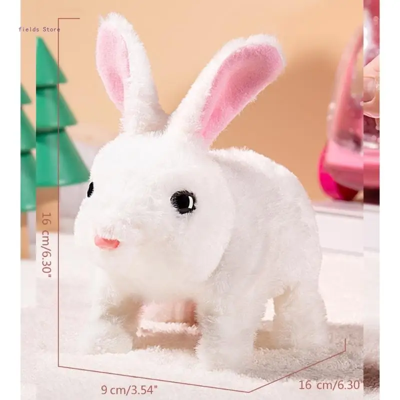 Realistic Walking Rabbit Furry Plush Animal Electronic Pet Girl Educational Toy