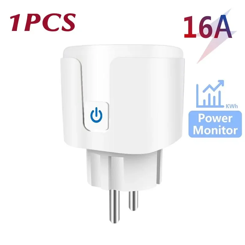 שקע חכם WiFi EU 16A/20A עם פונקציית מעקב אחר כוח ותזמון עובד עם Alexa, Google Home, Alice, SmartThimg