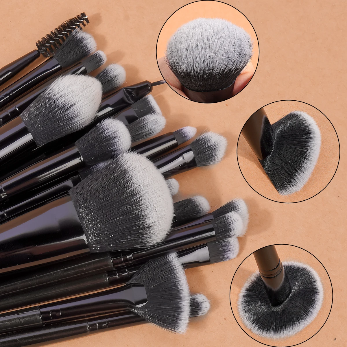 29pcs Makeup Tool Kit 20 Pcs Makeup Brushes+9 Pc Makeup Sponge Air Cushion Powder Puff Finger Puff Set Portable Makeup Tool 2