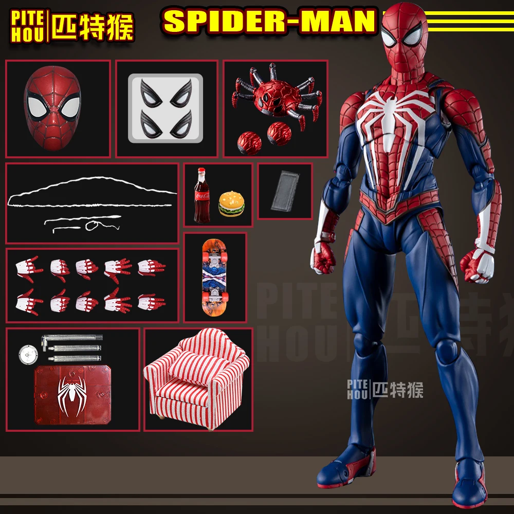 スパイダーマンアップグレードのスーツアクションフィギュア,ps4