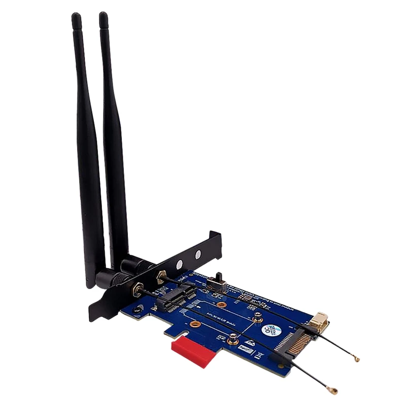 

2 антенны Mini PCI-E PCI Express к PCI-E 1X адаптер со слотом для SIM-карты для Wi-Fi и 3G/4G/карта LTE