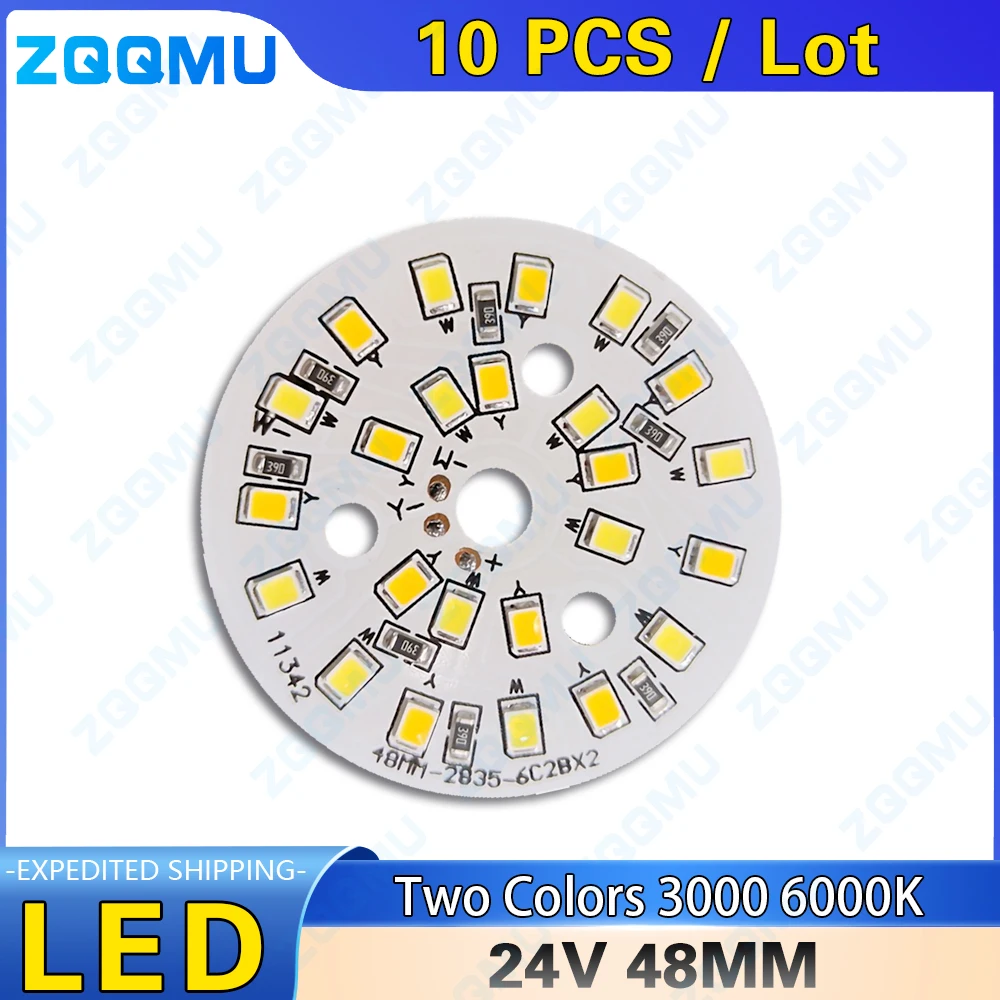 10PCS 24V Light Panel Constant Voltage Lamp LED Light Panel 6W Dual Color Temperature Low Voltage DC Light Source Board 10pcs lot 5mp ir 3 6mm lens1 2 5 cctv mtv board lens cctv lens hd camera m12 mount for 720p hd 1080p ip camera cctv camera