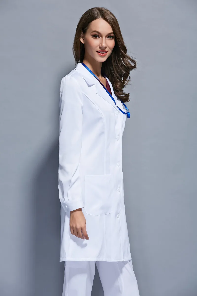 Autumn And Winter Women Anti-wrinkle Long Sleeve White Overcoat Dental Clinic Doctor's Suit And Lab Coat