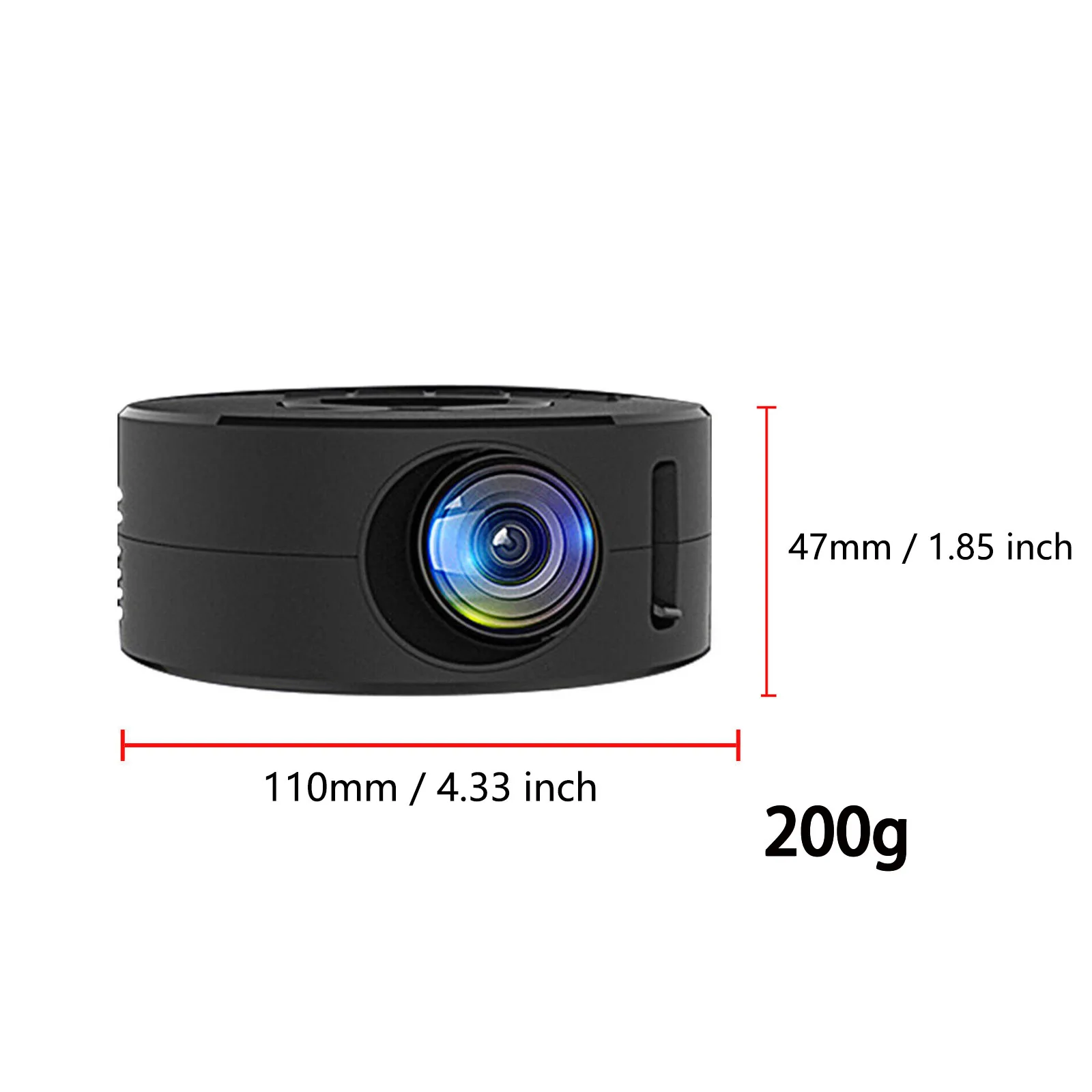 YT200 LED Mobile Video Mini Projector Home Theater Media Player Kids Gift Cinema Wired Same Screen Projector Home Theater Projec