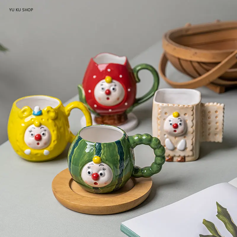 

Fruit Girl Ceramic Coffee Cup Household Cartoon Kawaii Kids Breakfast Oat Milk Mugs Porcelain Mug Drinkware Gift for Friends