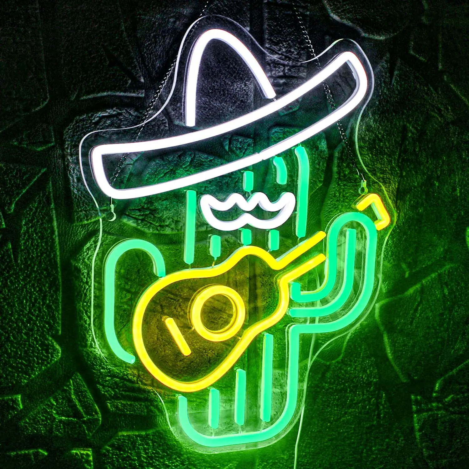 Cactus Cowboy Hat Neon Signs LED Neon Light Sign Light Up Neon Signs Wall Decor for Game Room Kids Room Home Bar Party Shop Gift