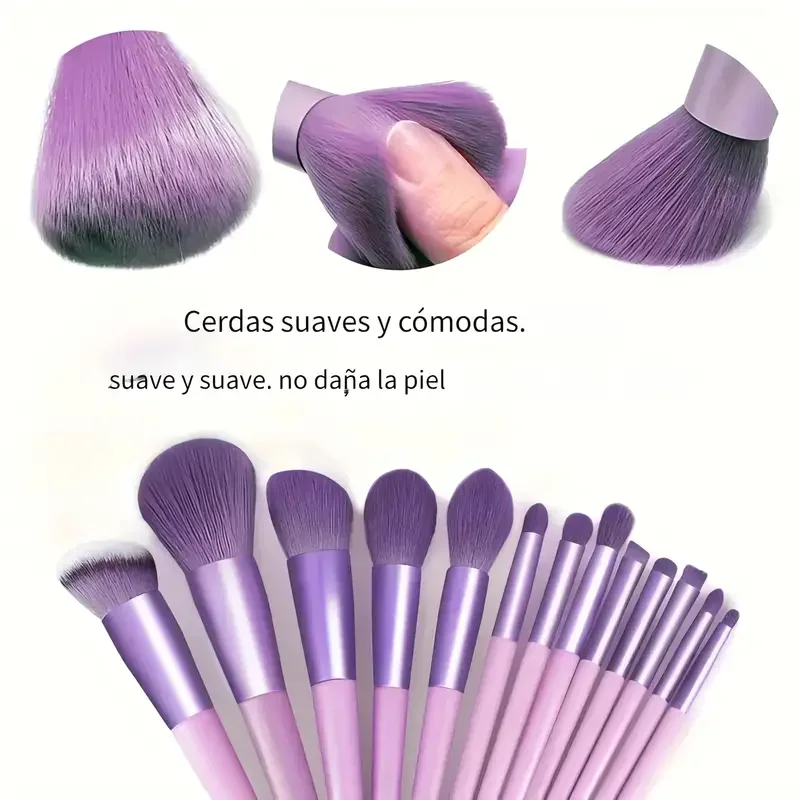 Professiona 13PCS 메이크업 브러쉬 세트 파운데이션 아이 섀도우 블러쉬 파우더 블렌딩 소프트 푹신한 화장품 풀 세트 여성 메이크업 도구
