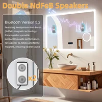 80/100/120/CM LED Bluetooth Bathroom Mirror Touch Antifog with 3X Magnifier Dimmable Date and Time Setting Vanity Mirror - Image 6
