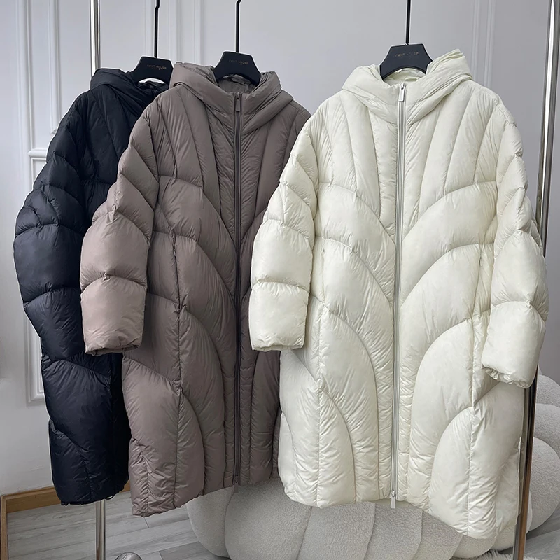 

Новинка 2022, зимнее модное Свободное длинное женское пальто, пуховик, Женская парка для женщин, повседневная верхняя одежда, пальто